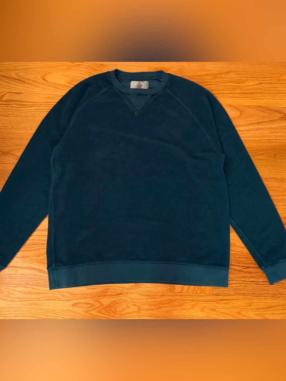 The Territory Ahead Sweatshirt Size L Teal/blue Cotton Blend Raglan V-Gusset